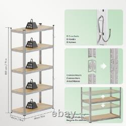5-Tier Heavy Duty Shelving Units Set of 2 Metal Storage Racking Garage