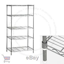 5 Tier Heavy Duty Steel Kitchen Garage Storage Shelving Shelf Rack UKES