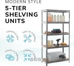 5-Tier Heavy Duty Storage Shelf 875kg Capacity, Easy Assembly, Compact Design