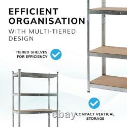 5-Tier Heavy Duty Storage Shelf 875kg Capacity, Easy Assembly, Compact Design
