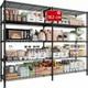 5 Tier Heavy Duty Wire Shelving Units Metal Storage Rack Kitchen 152x35.5x182cm