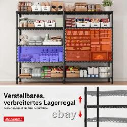 5 Tier Heavy Duty Wire Shelving Units Metal Storage Rack Kitchen 152x35.5x182cm