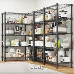 5 Tier Heavy Duty Wire Shelving Units Metal Storage Rack Kitchen 152x35.5x182cm