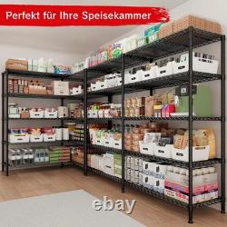 5 Tier Heavy Duty Wire Shelving Units Metal Storage Rack Kitchen 152x35.5x182cm