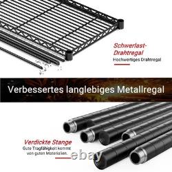 5 Tier Heavy Duty Wire Shelving Units Metal Storage Rack Kitchen 152x35.5x182cm