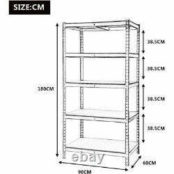 5 Tier Metal Heavy Duty Garage Storage Shelf Shelves Units Boltless 180x90x60cm
