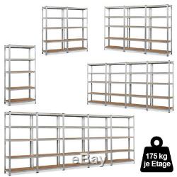 5 Tier Metal Shelf Boltless Shelving Garage Heavy Duty Storage Racking Units
