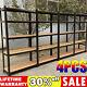 5 Tier Metal Shelving Unit Storage Racking Shelves Garage Warehouse Shed 4pcs Uk