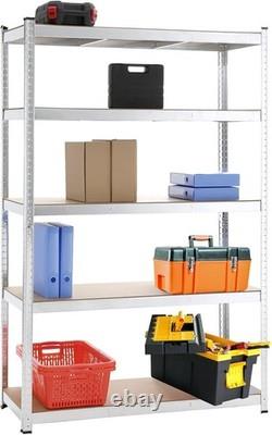 5 Tier Racking Heavy Duty Garage Shelving Storage Shelves Boltless Steel Unit