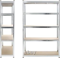 5 Tier Racking Heavy Duty Garage Shelving Storage Shelves Boltless Steel Unit