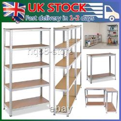 5 Tier Racking Heavy Duty Garage Shelving Storage Shelves Boltless Steel Unit