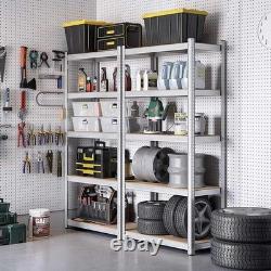 5 Tier Racking Heavy Duty Garage Shelving Storage Shelves Boltless Steel Unit