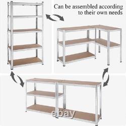 5 Tier Racking Heavy Duty Garage Shelving Storage Shelves Boltless Steel Unit