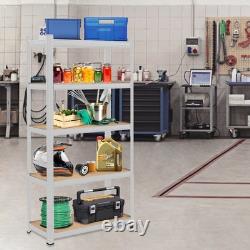 5 Tier Racking Heavy Duty Garage Shelving Storage Shelves Boltless Steel Unit
