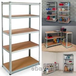 5 Tier Racking Heavy Duty Garage Shelving Storage Shelves Boltless Steel Unit