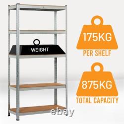 5 Tier Racking Shelf Heavy Duty Garage Shelving Storage Shelves 180x90x40cm