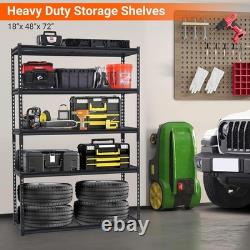 5 Tier Racking Shelf Heavy Duty Garage Shelving Storage Shelves 48 x18x72