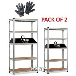 5 Tier Racking Shelf Heavy Duty Garage Shelving Storage Shelves Unit 180x90x40cm