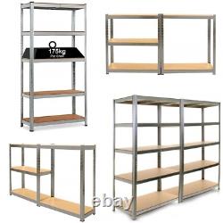 5 Tier Racking Shelf Heavy Duty Garage Shelving Storage Shelves Unit 180x90x40cm
