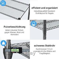 5 Tier Racking Shelf Heavy Duty Storage Shelves Unit With 4 Casters 91x45x208 cm