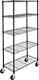 5 Tier Shelving Unit Free Standing Stainless Steel Bookcase Wire Shelf On Wheels