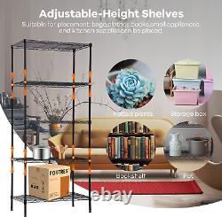 5-Tier Storage Shelf Heavy Duty Shelving Unit, Height Adjustable Metal Rack, for