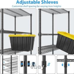 5 Tier Wire Shelving Metal Storage Rack Heavy Duty Office Kitchen Stand Shelf UK