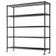 5 Tier Wire Shelving Unit With Wheels, 185cm Heavy Duty Metal Shelving Units