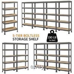 5 Tiers Heavy Duty Garage Storage Shelf Metal Framed Racking shelves for Home