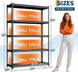5 Tiers Industrial Shelving Unit, Heavy Duty Storage Racking, 350kg UDL Organiser