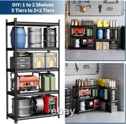 5 Tiers Industrial Shelving Unit, Heavy Duty Storage Racking, 350kg UDL Organiser