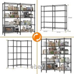 5 Tiers Wire Shelving Unit Adjustable Heavy Duty Metal Organizer Storage Rack UK