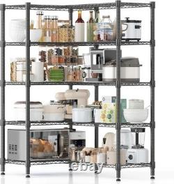 5 Tiers Wire Shelving Unit Adjustable Heavy Duty Metal Organizer Storage Rack UK