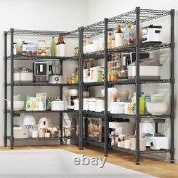 5 Tiers Wire Shelving Unit Adjustable Heavy Duty Metal Organizer Storage Rack UK