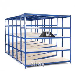 5 X Heavy Duty Garage Racking Shelving Unit 200KG UDL 1800mm x 1800mm x 600mm