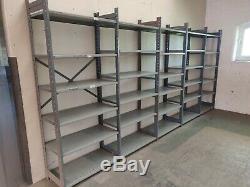 5 bays of Heavy Duty Industrial / Garage shelving storage. NG10 used