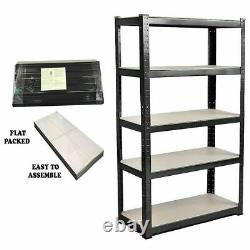 5-tier Heavy Duty Storage Racking 5 Tier Shelving Boltless Shelf Black MND