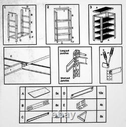 5-tier Heavy Duty Storage Racking 5 Tier Shelving Boltless Shelf Black MND