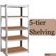 5 Tier Shelving, Heavy Duty Garage Shelving Unit Boltless Steel Storage Rack