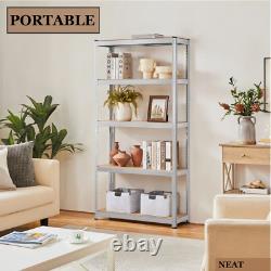 5 tier Shelving, Heavy Duty Garage Shelving Unit Boltless Steel Storage Rack