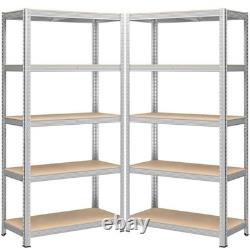 5x Garage Shelves Shelving 5 Tier Unit Racking Boltless Heavy Duty Storage Shelf
