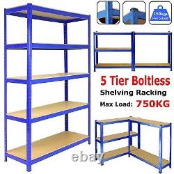 6X Garage Shelves Shelving 5 Tier Unit Racking Boltless Heavy Duty Storage Shelf