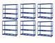 6x Heavy Duty Shelving Racking Mesh Shelves 4 Levels 180cm X 180cm X 60cm Uked