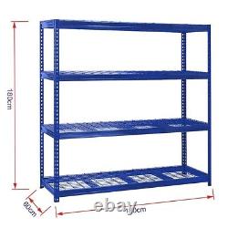 6X Heavy Duty Shelving Racking Mesh Shelves 4 Levels 180cm x 180cm x 60cm UKED