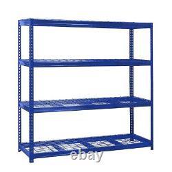 6X Heavy Duty Shelving Racking Mesh Shelves 4 Levels 180cm x 180cm x 60cm UKED