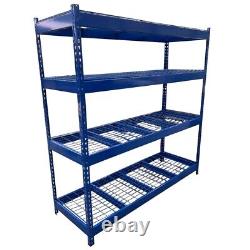 6X Heavy Duty Shelving Racking Mesh Shelves 4 Levels 180cm x 180cm x 60cm UKED