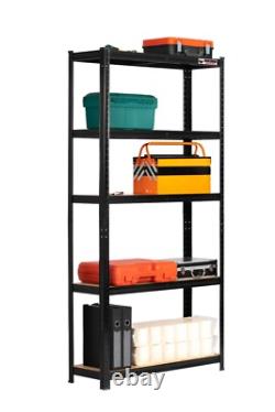 6 Bays 180 x 90 x 30cm Black Five tier shelving units (1000kg Load Capacity)