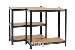 6 Bays 180 x 90 x 30cm Black Five tier shelving units (1000kg Load Capacity)