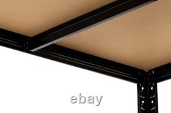 6 Bays 180 x 90 x 30cm Black Five tier shelving units (1000kg Load Capacity)