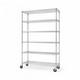 6-tier Chrome Metal Storage Rack With Wheels Heavy Duty Adjustable Shelves